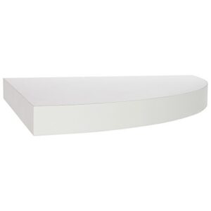 ARAD White Laminate Large Radial Corner Wall Shelf