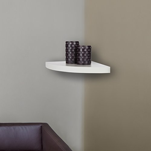 ARAD White Laminate Large Radial Corner Wall Shelf