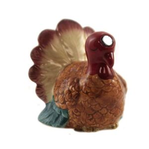 Turkey and Pilgrim Magnetic Ceramic Thanksgiving Salt and Pepper Shakers