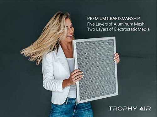 Trophy Air Washable Electrostatic HVAC Furnace Air Filter, Lasts a Lifetime, 6 Stage Permanent Air Filter, Healthier Home or Office, Made in The USA - Increases Airflow (16x25x1)