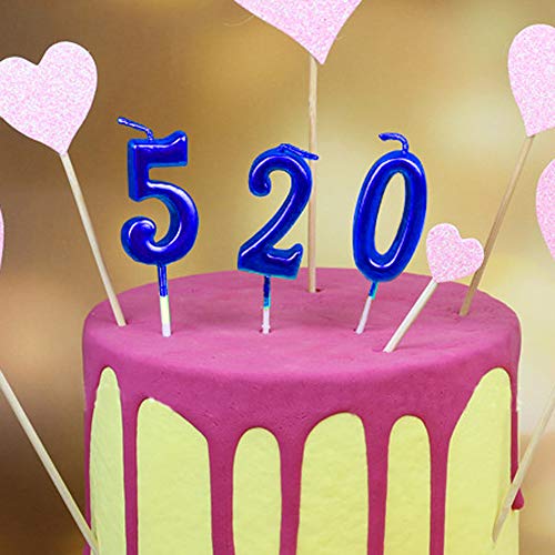 NEWCANDLE Blue Birthday Candles 5 Candle 5th Five Years Cake Bady Roman Numberal Cool Number Candle No 50 51 52 53 54 55 56 57 58 59