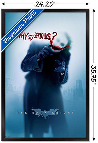 Trends International DC Comics - The Dark Knight - The Joker - Why So Serious Wall Poster, 22.375" x 34", Black Framed Version
