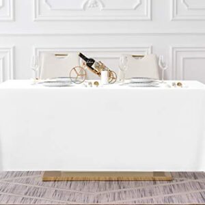 Surmente Tablecloth 90 * 156-inch Rectangular Polyester Table Cloth，Dining Table Cover for Weddings, Banquets, or Restaurants Indoor and Outdoor(White)