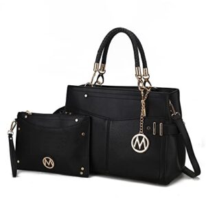 mia k collection crossbody bag for women’s handbag: pu leather top-handle satchel, wristlet wallet purse set