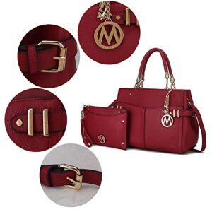 Mia K Collection Crossbody Bag for Women’s Handbag: PU Leather Top-Handle Satchel, Wristlet Wallet Purse Set