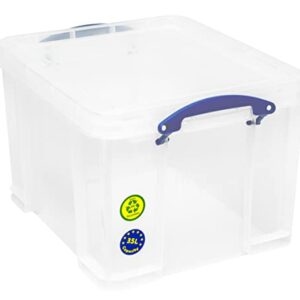 Really Useful Storage Box 35 Litre Clear with 2 x Large Dividers