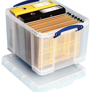 Really Useful Storage Box 35 Litre Clear with 2 x Large Dividers