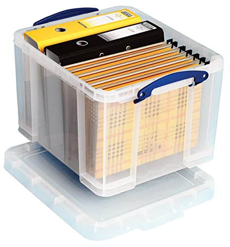 Really Useful Storage Box 35 Litre Clear with 2 x Large Dividers