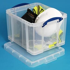 Really Useful Storage Box 35 Litre Clear with 2 x Large Dividers