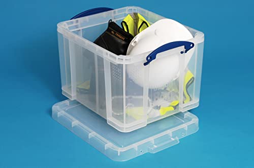 Really Useful Storage Box 35 Litre Clear with 2 x Large Dividers