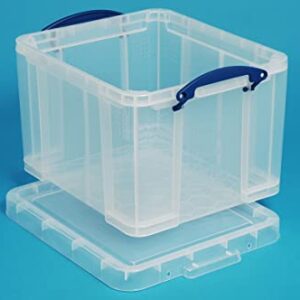 Really Useful Storage Box 35 Litre Clear with 2 x Large Dividers