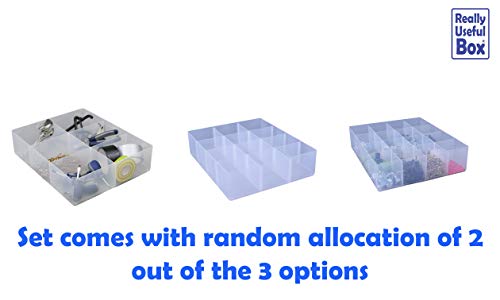 Really Useful Storage Box 35 Litre Clear with 2 x Large Dividers