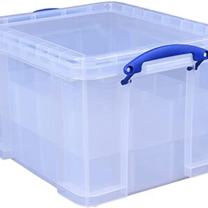 Really Useful Storage Box 35 Litre Clear with 2 x Large Dividers