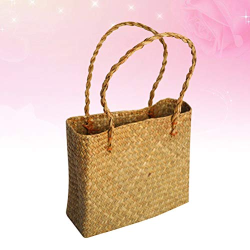 FENICAL Women Summer Straw Bag Casual Rattan Woven Beach Bag Large Capacity Tote Handmade Women Shoulder Bag