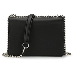 DAVID - JONES INTERNATIONAL. Lightweight Crossbody Phone Bag for Women, Small Vegan Leather Shoulder Handbag,Wallet and Clutch Purses with Chain Strap,Black Purse