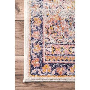 nuLOOM Leola Vintage Medallion Area Rug, 5' x 7' 5", Orange