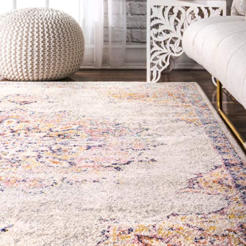 nuLOOM Leola Vintage Medallion Area Rug, 5' x 7' 5", Orange