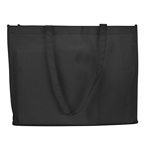 DALIX 20" Extra Large Reuseable Eco-Friendly Recycled Material Tote Bag in Black-2 Pack