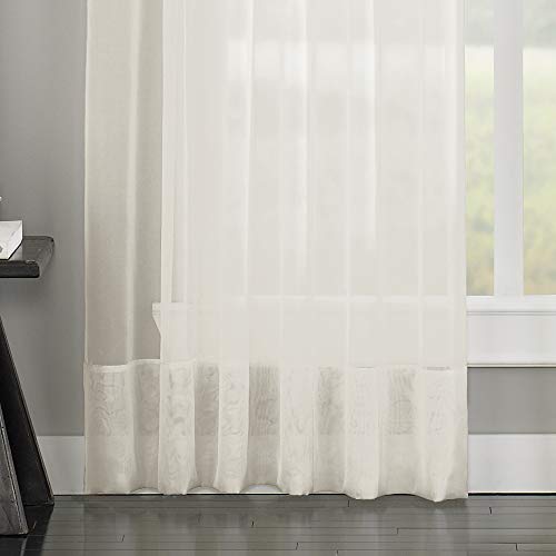 Curtainworks Soho Voile Sheer Pinch Pleat Curtain Panel, 29 by 84", Oyster (Pack of 1)