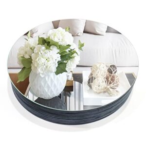 vasuhome 10″ round mirror plates, circle mirror centerpieces for table centerpieces & wedding party christmas decorations, small round mirror set for wall, set of 12, 2mm