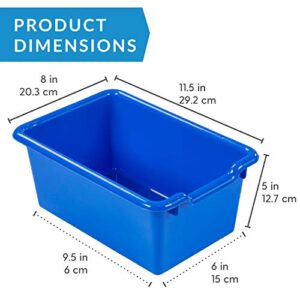 ECR4Kids Scoop-Front Storage Bins, Easy-to-Grip Design Storage Cubbies, Kid Friendly and Built to Last, Pairs with ECR4Kids Storage Units, 10-Pack, Blue