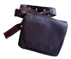 leather hip bag ** the burn notice bag ** (m/l (36″ – 53″), dark brown)