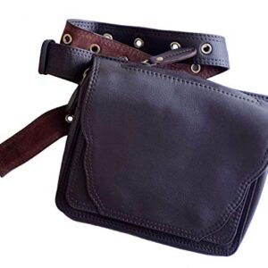 Leather Hip Bag ** The Burn Notice Bag ** (M/L (36" - 53"), Dark Brown)