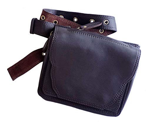 Leather Hip Bag ** The Burn Notice Bag ** (M/L (36" - 53"), Dark Brown)