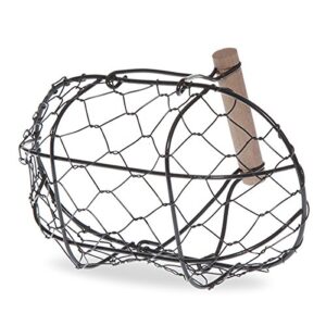 The Lucky Clover Trading Small Oblong Wire Mesh Fixed Handle Basket - Black