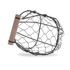 The Lucky Clover Trading Small Oblong Wire Mesh Fixed Handle Basket - Black