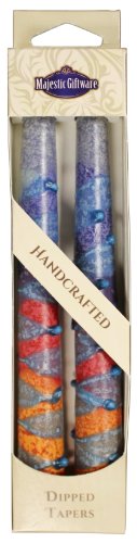 Majestic Giftware SC-SRT10-B Safed Taper Candle, 10-Inch, Sunrise Blue, 2-Pack