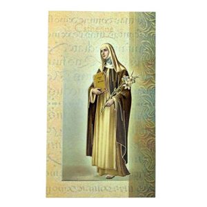 william j. hirten deluxe catholic holy card with traditional prayers (saint catherine of siena)