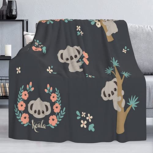 Cute 3D Animal Koala Flannel Fleece Throw Blanket Living Room/Bedroom/Sofa Couch Warm Soft Bed Blanket for Kids Adults All Season 50x60 inch