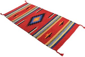 onyx arrow southwest décor area rug, 32 x 64 inches, center diamond red/orange