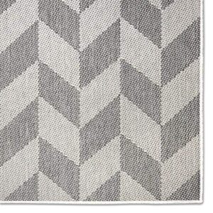 Nicole Miller New York Patio Country Calla Contemporary Herringbone Indoor/Outdoor Area Rug, Black/Grey, 9'2"x12'5"