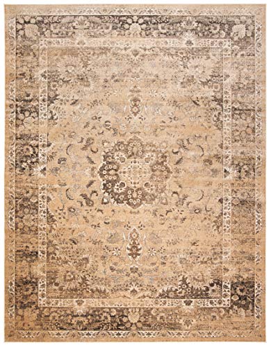 SAFAVIEH Vintage Collection 10' x 14' Warm Beige VTG113 Oriental Medallion Distressed Premium Viscose Area Rug