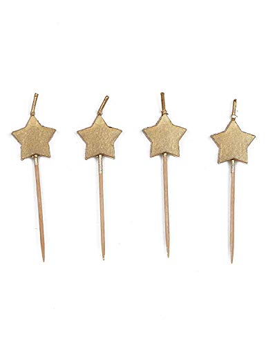 Star Party Pick Candles - 3" | Gold | 6 Pcs