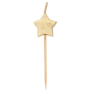 Star Party Pick Candles - 3" | Gold | 6 Pcs