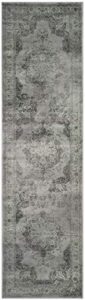 safavieh vintage collection 2’2″ x 6′ grey/multi vtg158 oriental traditional distressed premium viscose runner rug