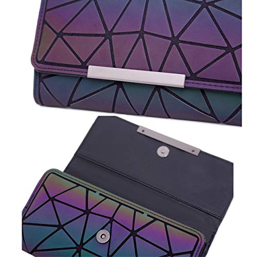 FZChenrry Women Holographic Wallet Geometric Luminous Wallets Lumikay Purse Long Wallet Flash Cross Body Bag NO.2