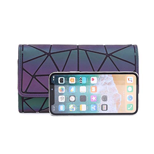 FZChenrry Women Holographic Wallet Geometric Luminous Wallets Lumikay Purse Long Wallet Flash Cross Body Bag NO.2