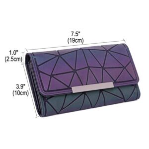 FZChenrry Women Holographic Wallet Geometric Luminous Wallets Lumikay Purse Long Wallet Flash Cross Body Bag NO.2