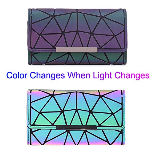 FZChenrry Women Holographic Wallet Geometric Luminous Wallets Lumikay Purse Long Wallet Flash Cross Body Bag NO.2