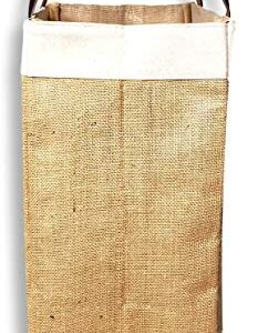 Eco-Friendly Large Jute and Cotton Leather Handle Market Tote Bag (Natural - No Embroidery)