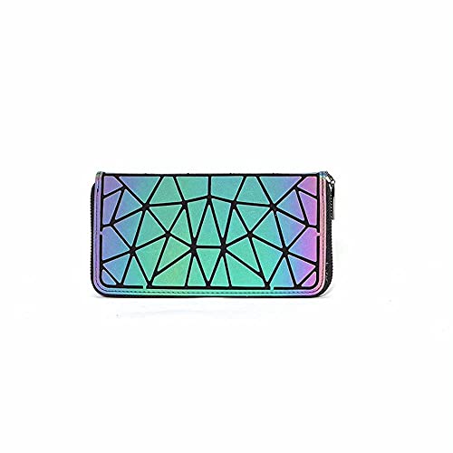 FZChenrry Geometric Long Wallet and Purse Fashion Luminous Lattice Zip Purse Clutch for Women NO.2