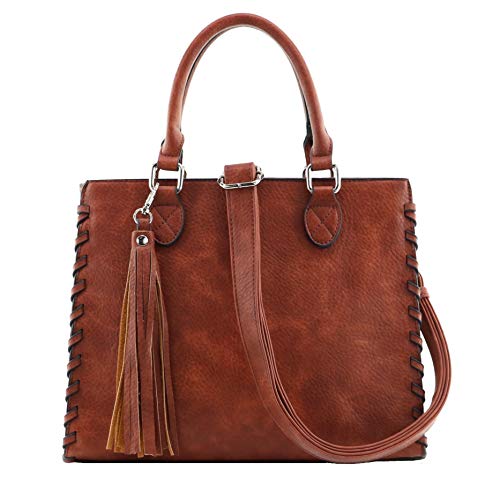 Lady Conceal Concealed Carry Purse - YKK Locking Laced Ann Concealed Weapon Satchel (Mahogany)