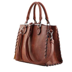 Lady Conceal Concealed Carry Purse - YKK Locking Laced Ann Concealed Weapon Satchel (Mahogany)