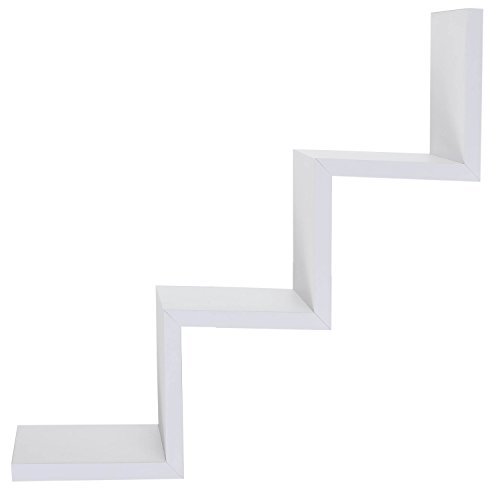 ARAD White 3 Steps Ladder Type Shaped Wall Shelf