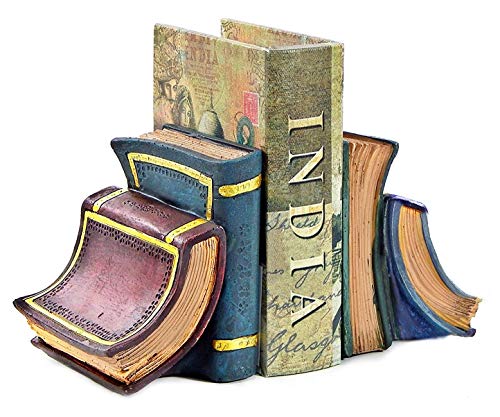 Bellaa 23354 Decorative Bookends Book Book Stopper Bookshelves Bookrack End Library Shelves Non Skid Bookshelf 6 inch