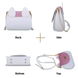 Sunwel Fashion Women Kawaii Handbag Moon Sailor Luna Cosplay Messenger Crossbody Cat Purse Sequin Satchel Shoulder Bag